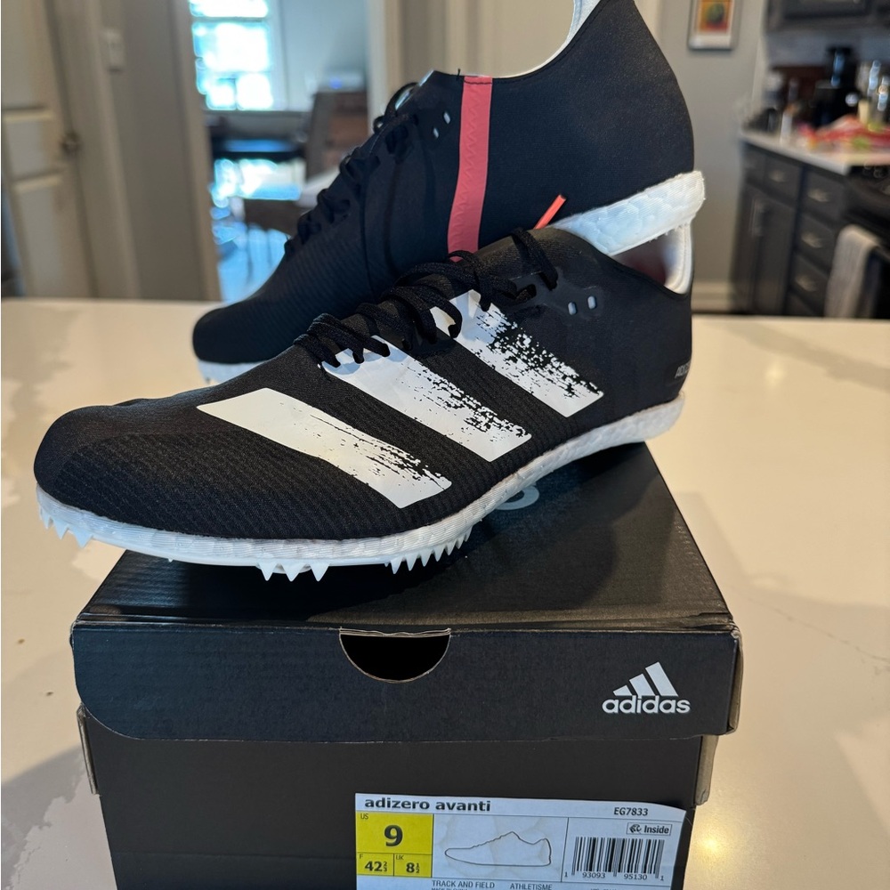 Adidas Black and White Adizero Avanti Shoes